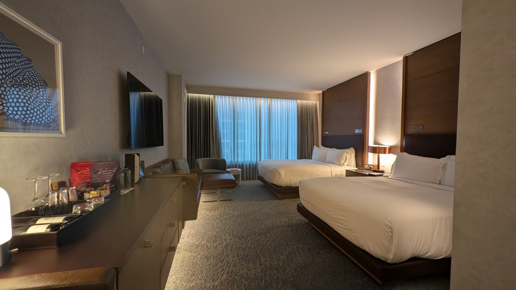 The interior view of the upgraded room at The Joseph Hotel.